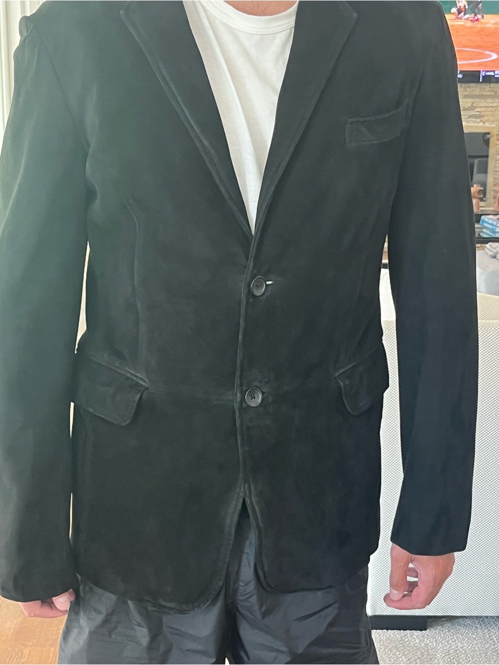 Elie Tahari  Black Suede Blazer